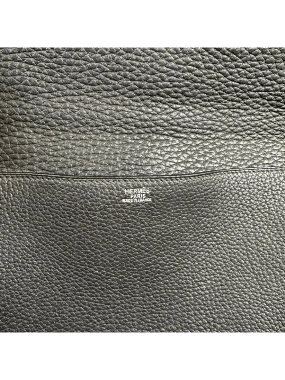 Hermes Etriviere Document Fjord Black Business Bag Silver